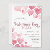 ハートのバレンタインデーパーティー招待状 招待状 (正面)