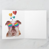 ハートのバレンタインデー 英語ブルドッグ カード (内部)