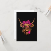 ハートのバレンタインハイランド牛 カード (正面/裏面インサイチュ)