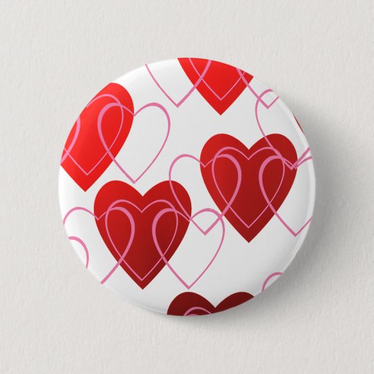 ハートのバレンタインボタンのハート 缶バッジ (正面)