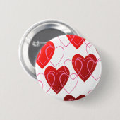 ハートのバレンタインボタンのハート 缶バッジ (正面&裏面)