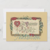 ハートのバレンタイン詩 招待状 (正面)
