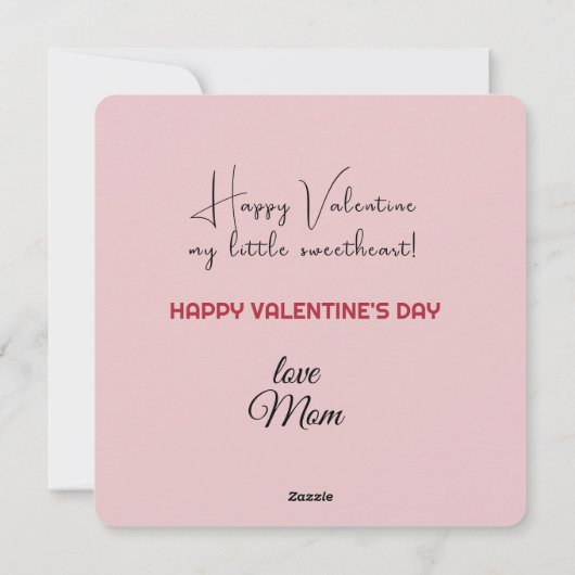 ハートのバレンタイン クマのぬいぐるみ シーズンカード (裏面)