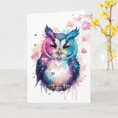 ハートのバレンタイン ファンタジーオウル カード (黄色い花)