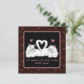 ハートのバレンタイン 白いペルシャ猫 シーズンカード (スタンド正面)