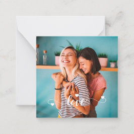 ハートのバレンタイン 白い愛の女の子の脚本 ノートカード