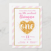 ハートのバレンタイン 誕生日おめでとう 招待状 (正面/裏面)