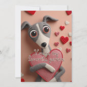 ハートのバレンタイン・誕生日 フランネルの子犬 シーズンカード (正面)