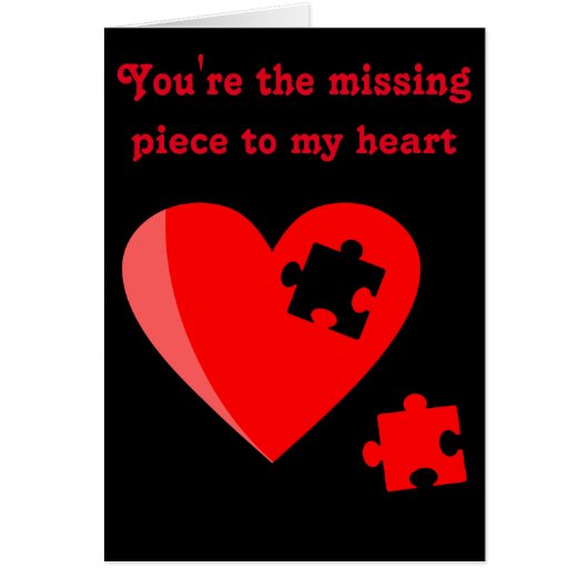 ハートのパズルの部分の挨拶状 (正面)