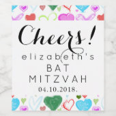 ハートのパターン,カラフルハート,バットミッザー ワインラベル (シングルラベル)