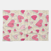 ハートのパターン キッチンタオル (横)