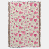ハートのパターン スローブランケット (正面縦)