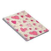 ハートのパターン ノートブック (右側)