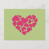 ハートのパターン,ピンクのハート,愛 ポストカード (正面)
