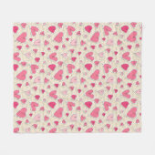 ハートのパターン フリースブランケット (正面(横))