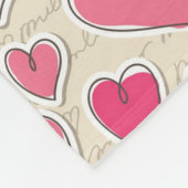 ハートのパターン フリースブランケット (角)