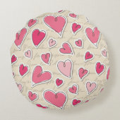ハートのパターン ラウンドクッション (裏面)