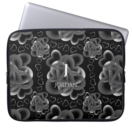 ハートのパターン ラップトップスリーブ (正面)
