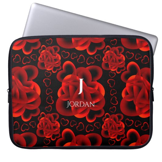 ハートのパターン ラップトップスリーブ (正面)