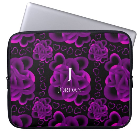 ハートのパターン ラップトップスリーブ (正面)