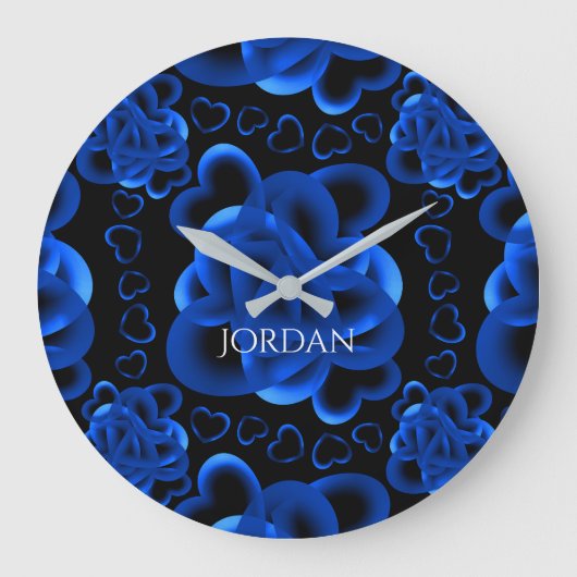 ハートのパターン ラージ壁時計 (正面)