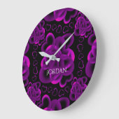 ハートのパターン ラージ壁時計 (傾斜)