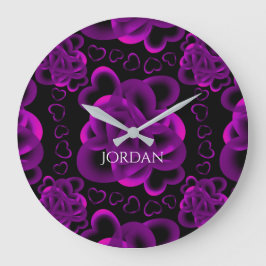 ハートのパターン ラージ壁時計