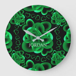 ハートのパターン ラージ壁時計