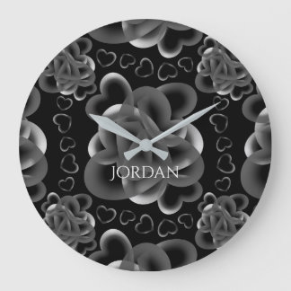 ハートのパターン ラージ壁時計