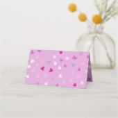 ハートのパターン，紫のハート，愛結婚, プレイスカード (裏面)