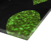 ハートのパターン、緑のハート、グリッターハート カッティングボード (角)