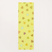ハートのパターン，黄色のハート，あなたの名前 ヨガマット (裏面)