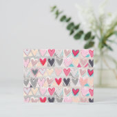 ハートのパッチワークポストカード ポストカード (スタンド正面)