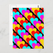 ハートのパッチワーク ポストカード (正面/裏面)