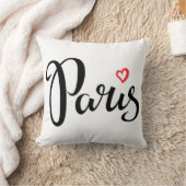 ハートのパリのブラシのレタリング クッション (ブランケット)