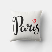 ハートのパリのブラシのレタリング クッション (裏面)