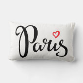 ハートのパリのブラシのレタリング ランバークッション (裏面)
