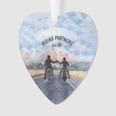 ハートのパーソナライズされたJanestore Ridding Partners オーナメント (正面)