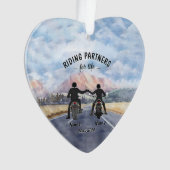 ハートのパーソナライズされたJanestore Ridding Partners オーナメント (正面)