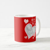 ハートのパーソナライズな写真のマグ コーヒーマグカップ (正面右)