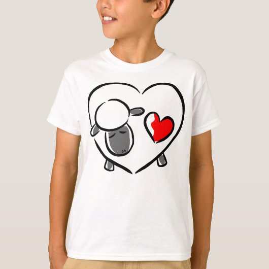 ハートのヒツジ Tシャツ (正面)