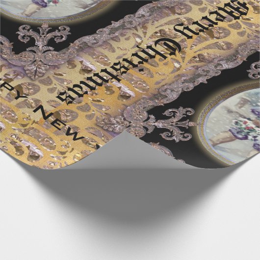 ハートのビクトリア時代の人を与えること ラッピングペーパー (角)