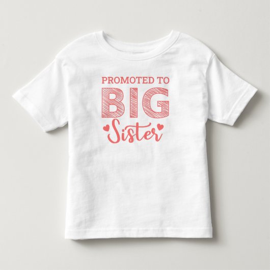 ハートのビッグシスターに昇格 トドラーTシャツ (正面)