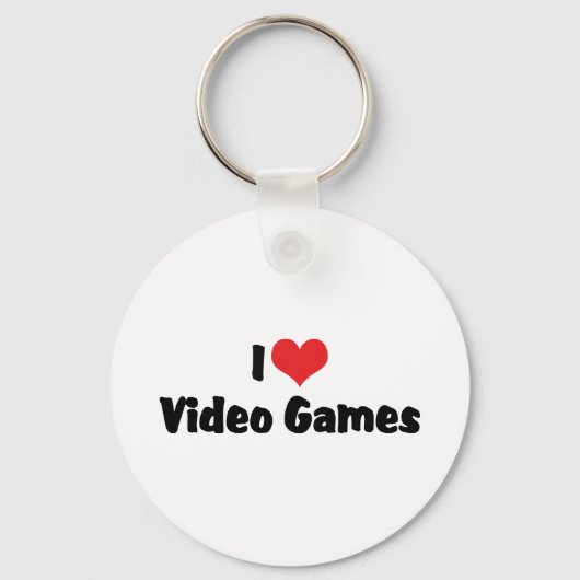 ハートのビデオゲームが大好き - ビデオゲーム好き キーホルダー (正面)