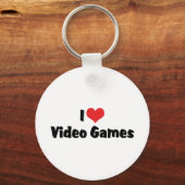 ハートのビデオゲームが大好き - ビデオゲーム好き キーホルダー (正面)