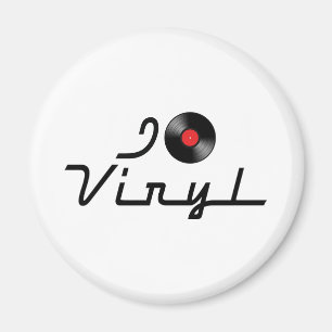 ハートのビニールレコードが大好き - DJレコードアルバムファン マグネット