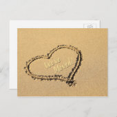 ハートのビーチと新しいアドレスのお知らせ 案内ポストカード (正面/裏面)