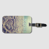 ハートのビーチ砂の旅行荷物タグカップル ラゲッジタグ (正面横)