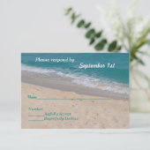 ハートのビーチ結婚式招待状RSVP 招待状 (スタンド正面)