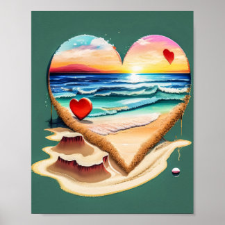 ハートのビーチ ポスター